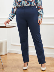 Women's Plus Size Straight-Leg Dress Pants High Waisted Rayon Trousers