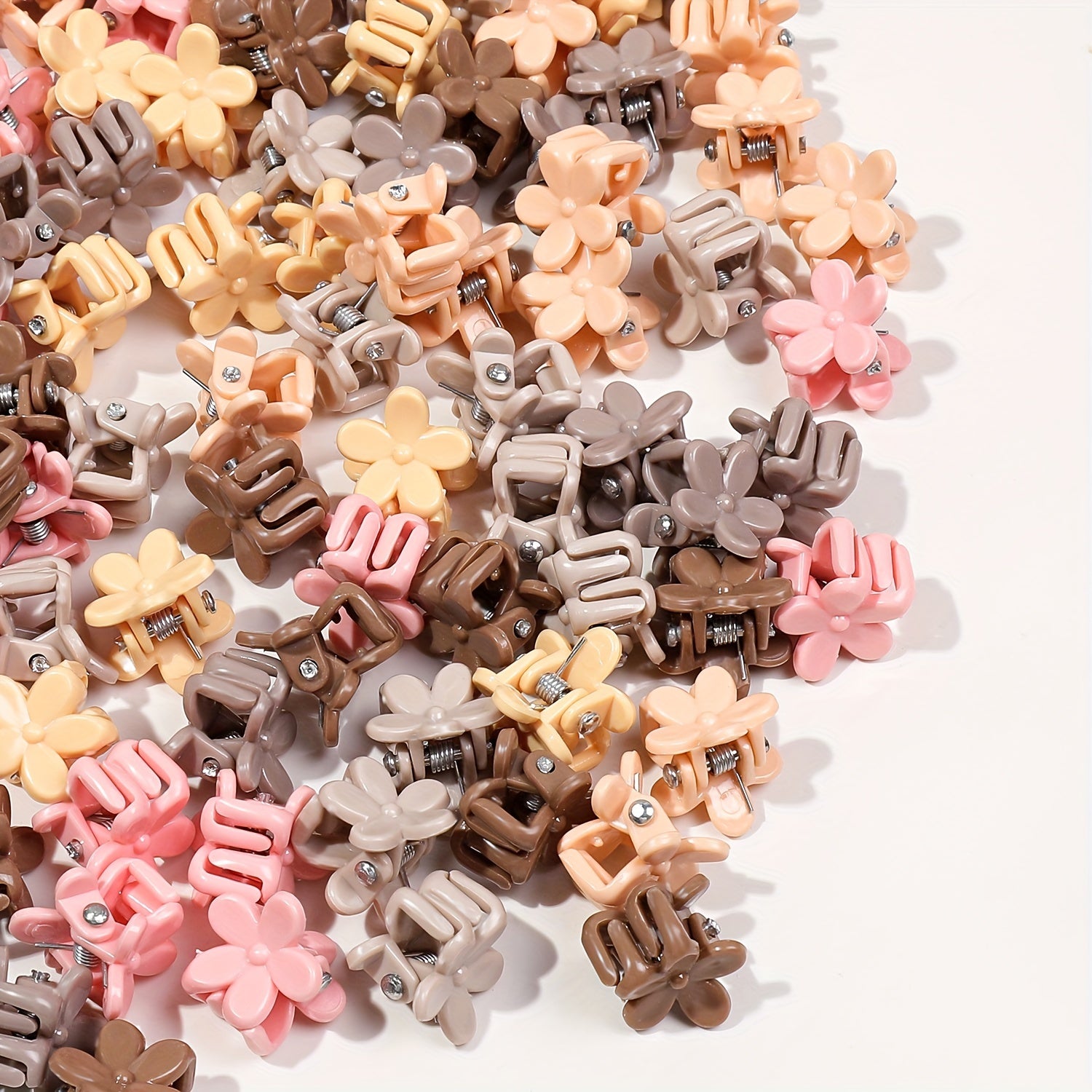 Набор из 100 пластиковых заколок для волос с цветами и бабочками для подростков и взрослых