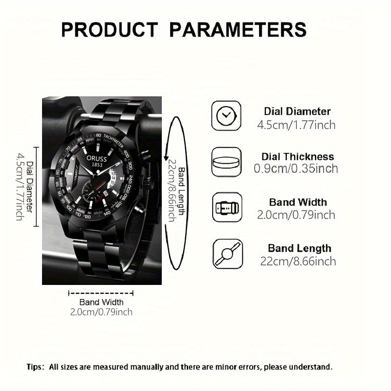 Men's Watch Stylish Durable Leather Business Casual Gift for Men