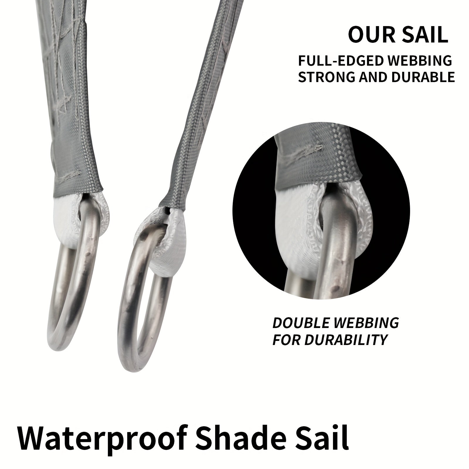 Triangle Canopy Sun Shade with UV Protection Polyester Fabric for Patio and Camping