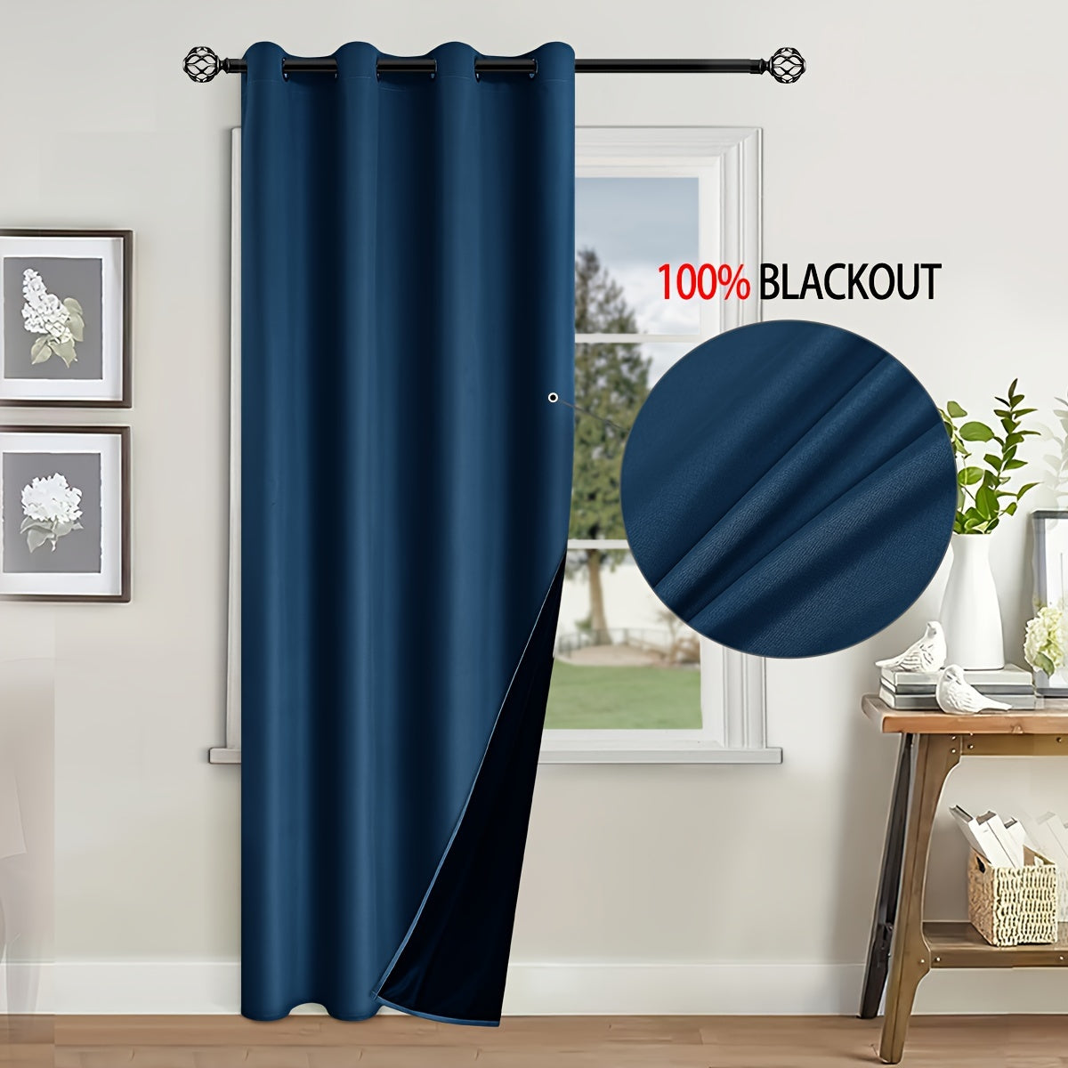 Blackout Curtains for Bedroom and Living Room, UV Protection, Easy Slide