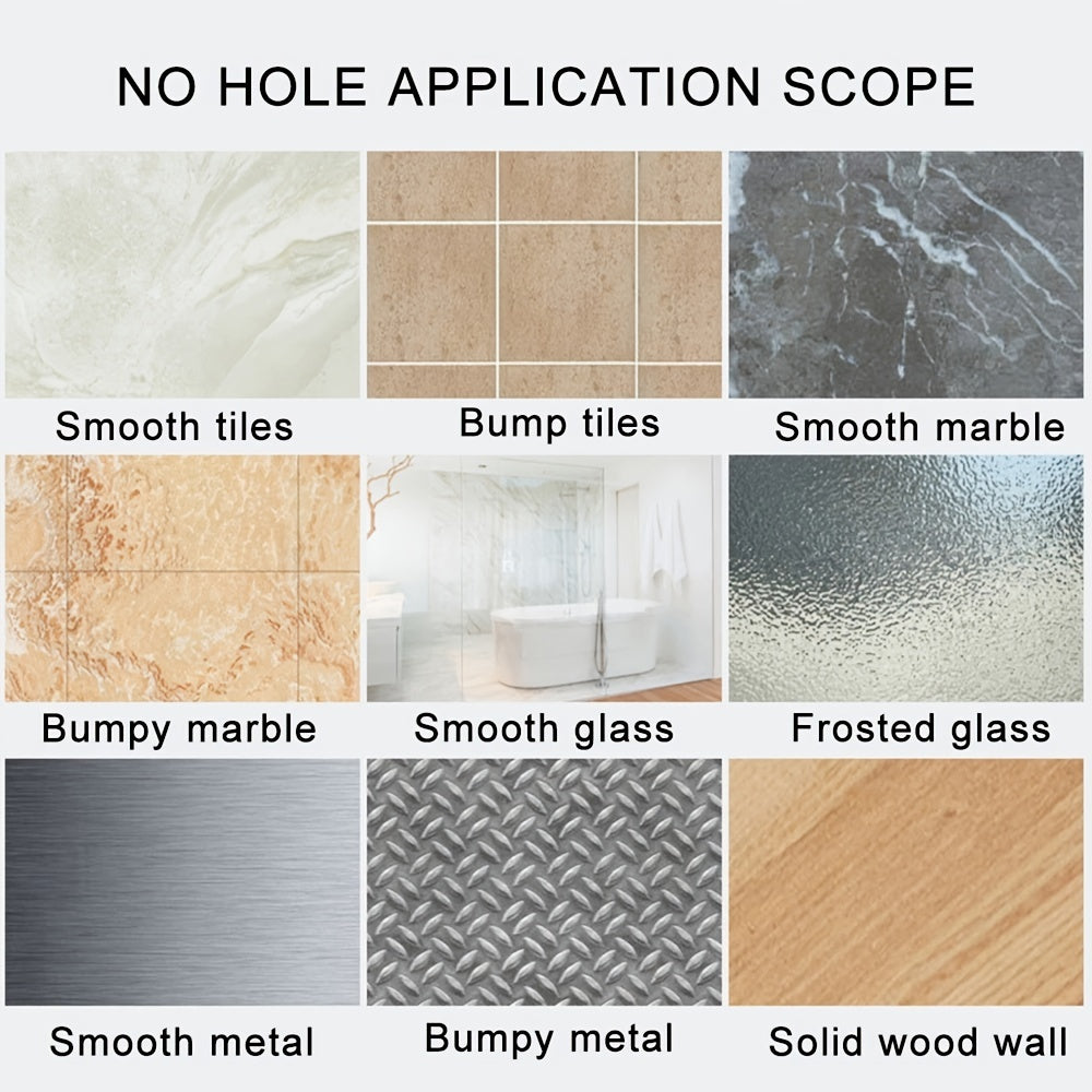 Organizador de almacenamiento para baño de aluminio espacial con soporte para rasuradora sin necesidad de perforar