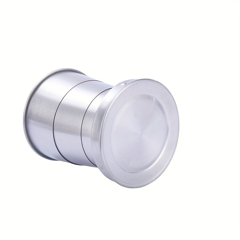 Telescopik zanglamas po'latdan yasalgan stakan; suv, qahva yoki ichimliklar uchun portativ, egiluvchan piyola; sayohat va uyda foydalanish uchun turli o'lchamlarda ideal.