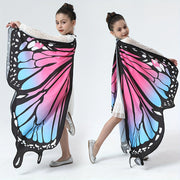 Girls Butterfly Wings Costume Set for Parties Halloween Dress Up Accessories with Black Headband Polyester Spandex Non-Feathered