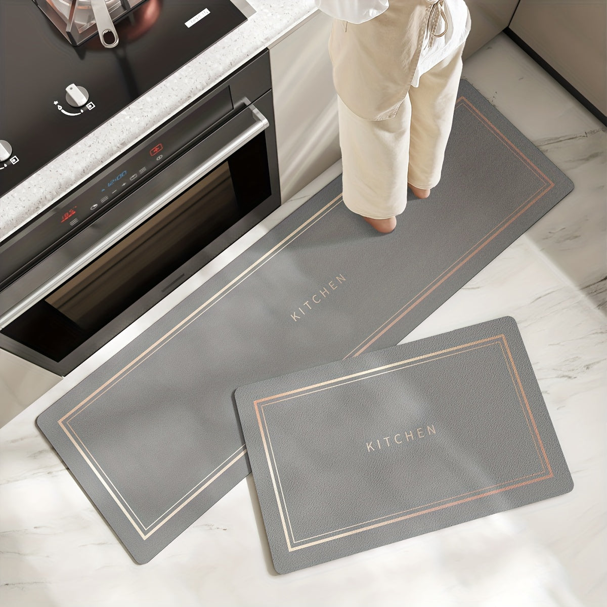 Alfombra de cocina antideslizante y absorbente, rectangular, fácil de limpiar, resistente a la suciedad, para regalo de Navidad