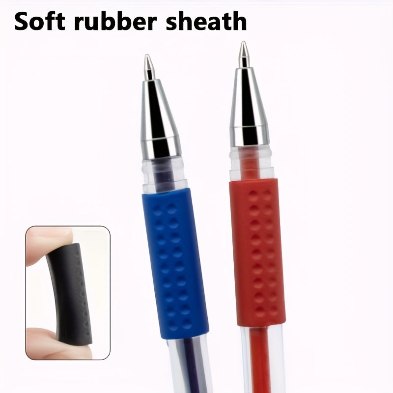 18 ta qora, ko'k va qizil tusdagi gel qalamlar to'plami, 0.5mm uch, talabalar va ofis ishlari uchun ideal.