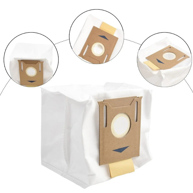 Replacement Paper Dust Bags for Robot Vacuum Cleaners 4-Pack Filters and Floor Attachment