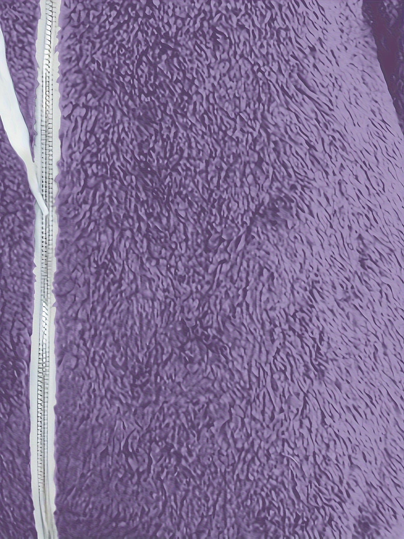 Loose Plush Hooded Jacket for Women Fall Winter Micro Elastic Polyester Solid