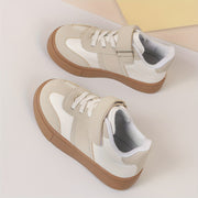 Kids' Solid Color Low Top Sneakers with Hook and Loop Fastener Non-Slip TPR Sole