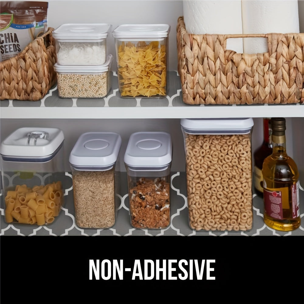 Gray Waterproof PEVA Shelf Liner Non-Slip Drawer Mat for Kitchen Cabinets Bathroom Storage 30x130 cm