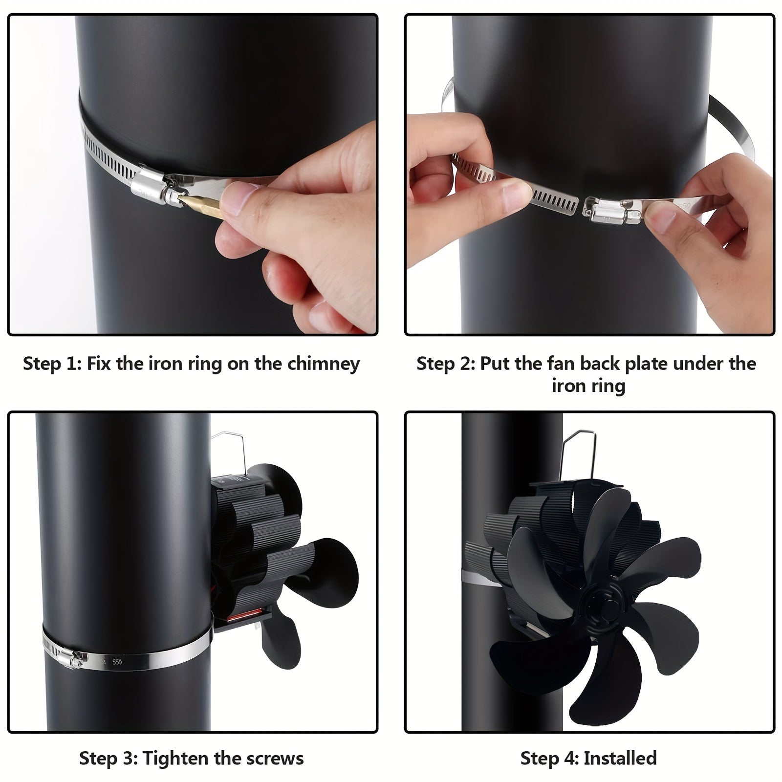 Wood Stove Fan Heat-Powered Fireplace Accessory for Fall and Winter