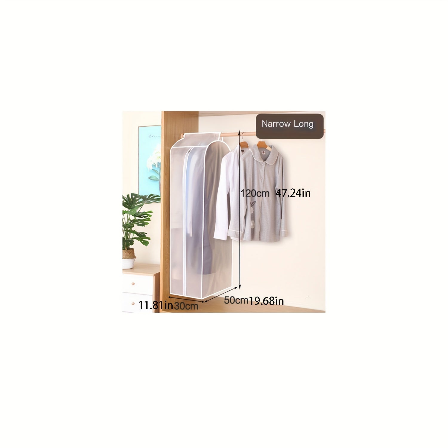 Durable 1-Piece Garment Dust Cover Bag for Shirts Dresses Coats