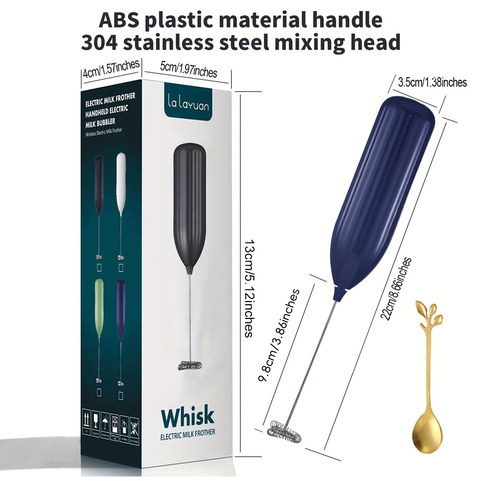 Electric Milk Frother Handheld Mini Drink Mixer for Coffee Cappuccino Frappe Chocolate