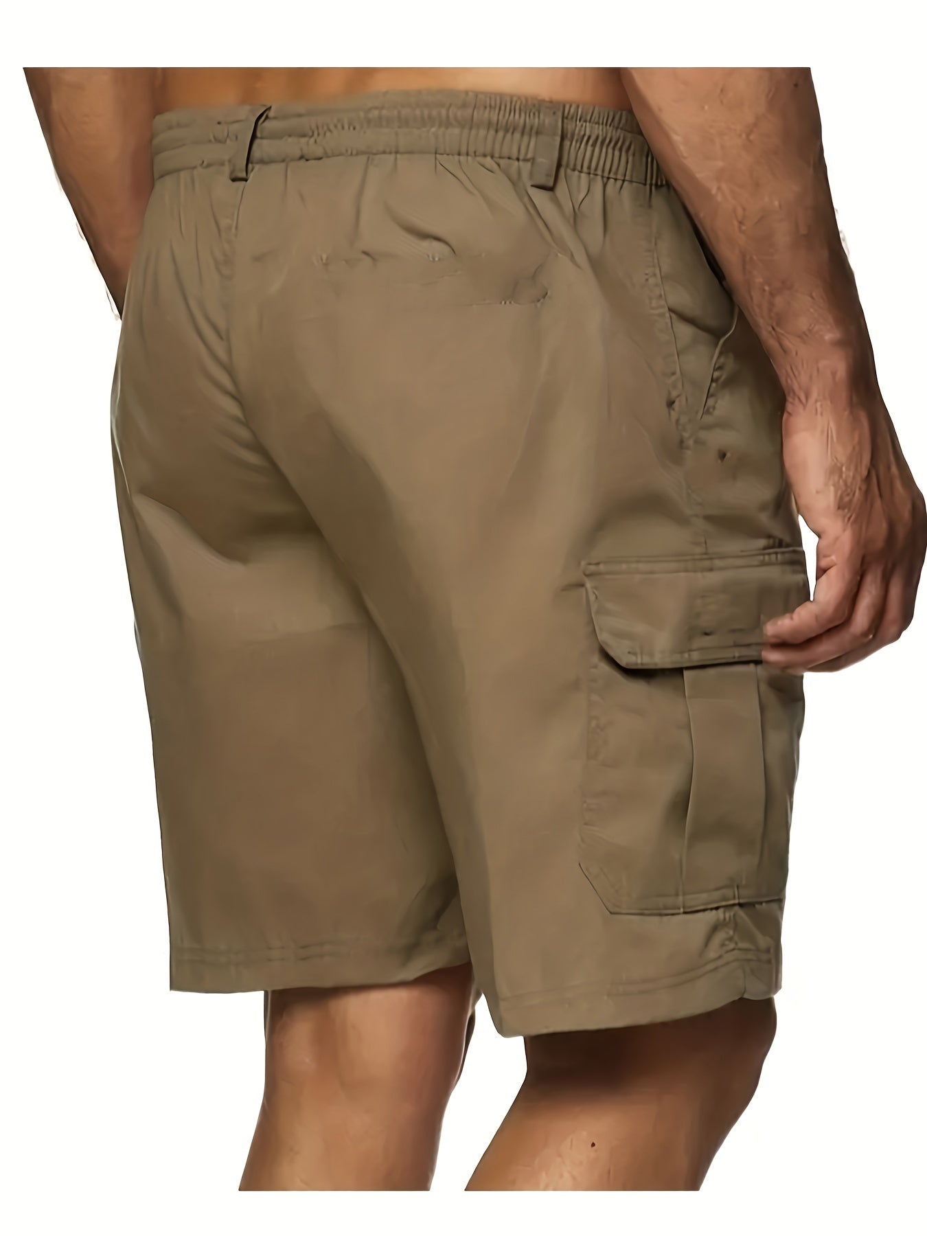 Plus Size Men's Cargo Shorts Drawstring Multi-Pocket Casual Outdoor Polyester