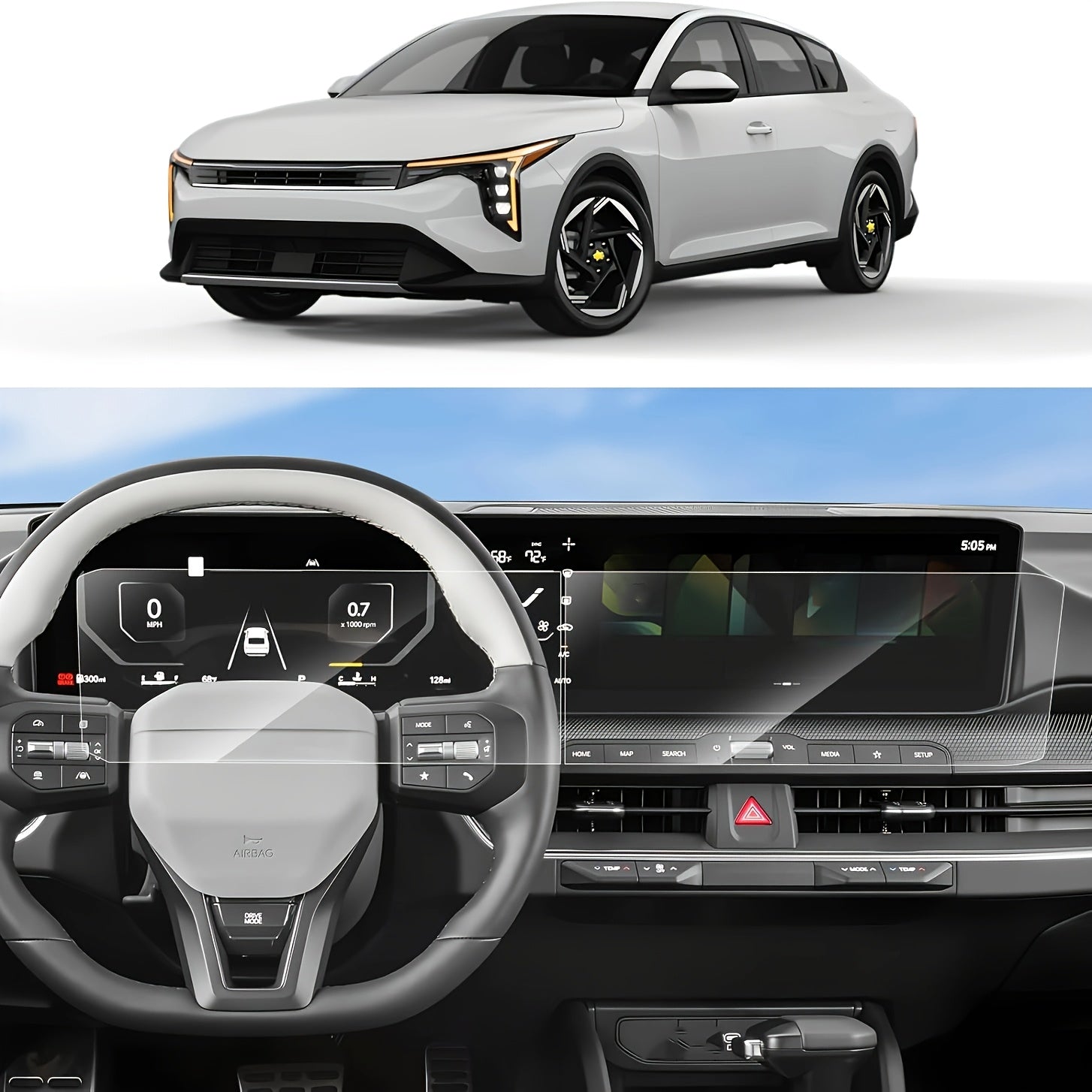 2pcs Tempered Glass Screen Protector for 12.3-Inch GPS Navigation and Speedometer