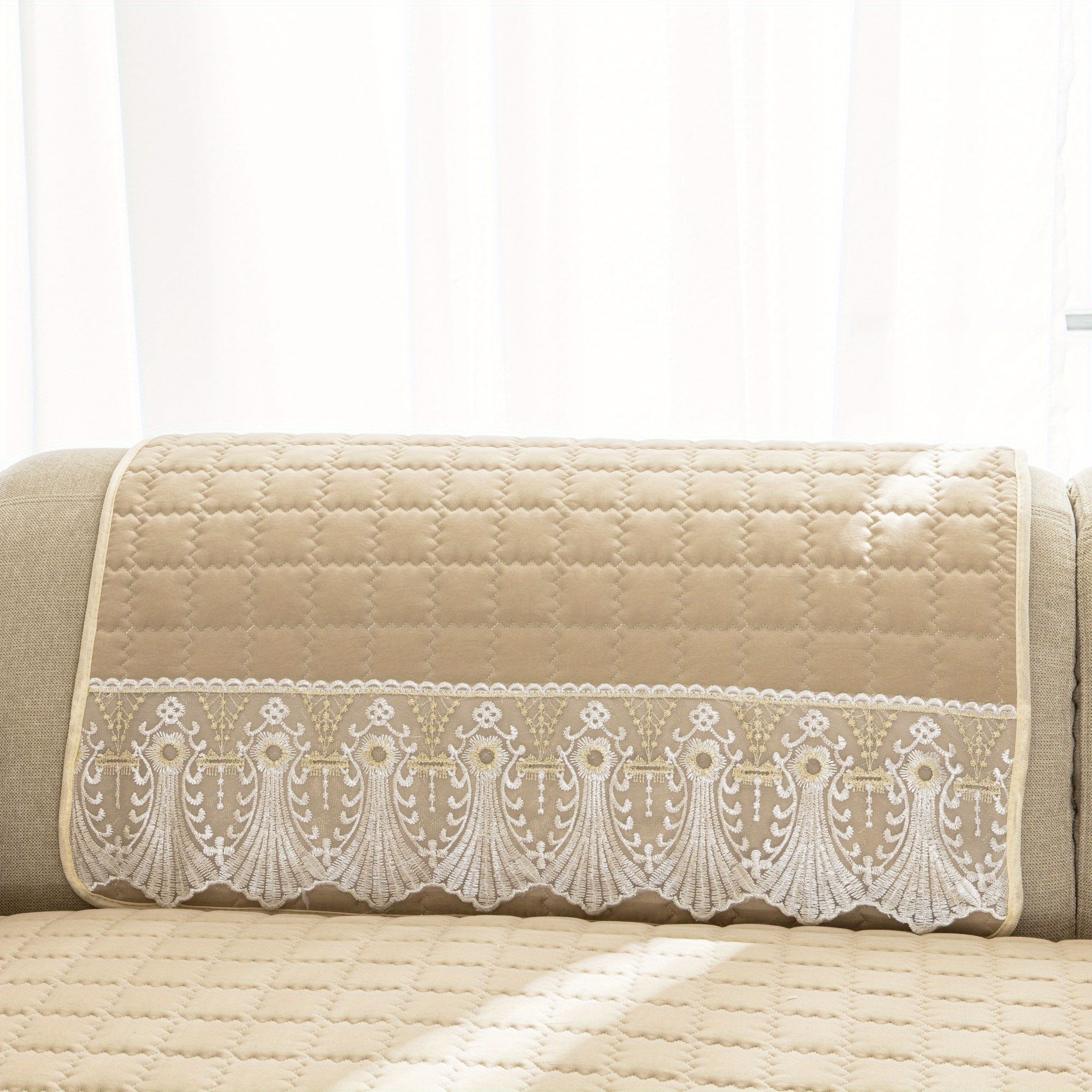 Чехол для дивана с вафельной стежкой, 1 шт., без спинки и подлокотников.