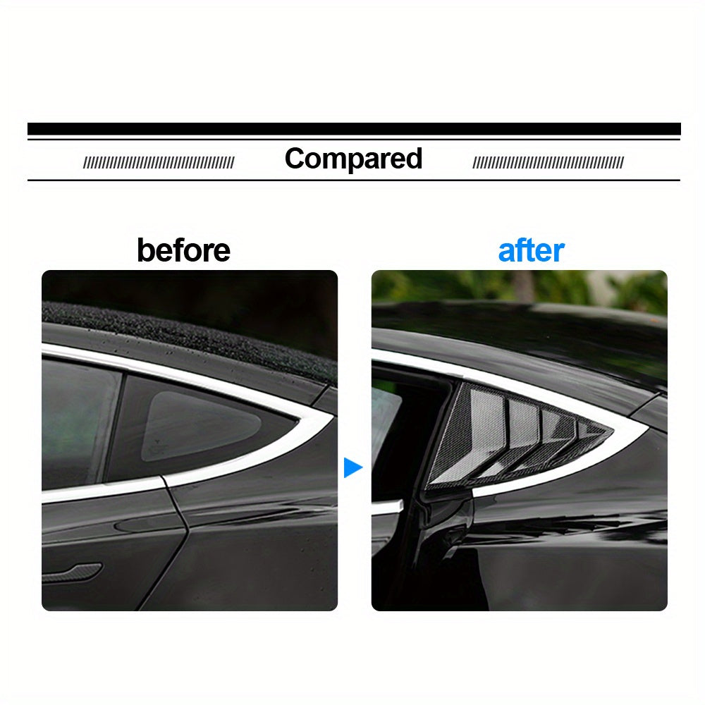 Rear Car Window Shutter Cover Carbon Fiber Pattern for Tesla Model 3