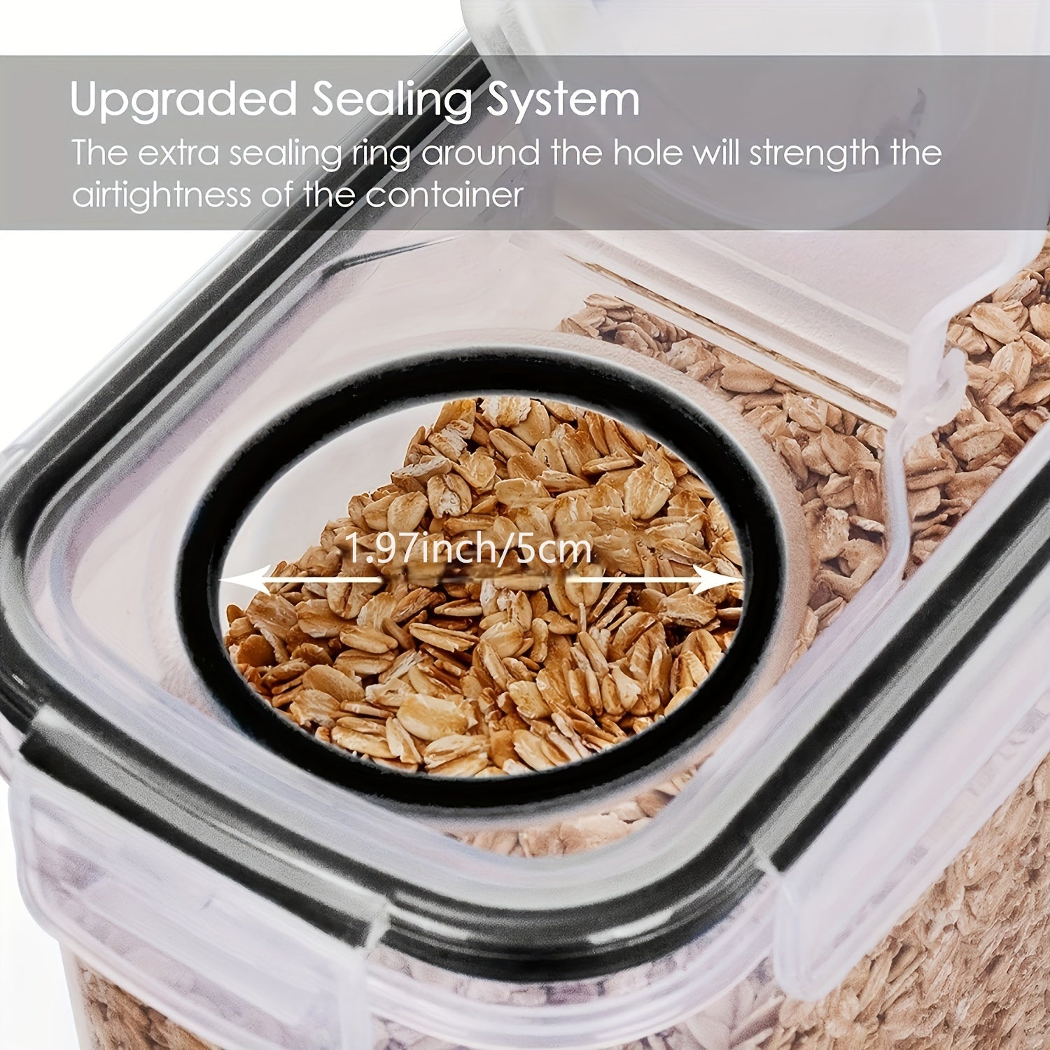 4 ta donli saqlash idishlari to'plami, BPA dan ozod plastikdan tayyorlangan, havo o'tkazmaydigan muhr, 2.5L/88 Oz sig'im, don, atıştırmalıklar va shakar uchun ideal. Qora rangli chalkboard yorliqlari bilan 4 ta dispenserni o'z ichiga oladi.