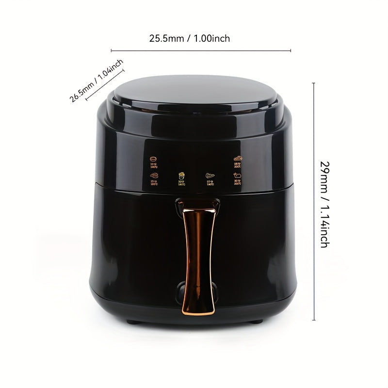 8-in-1 Havo Fritüri 8L hajmli raqamli sensorli ekran Turbo rejimi yopishqoq bo'lmagan savat