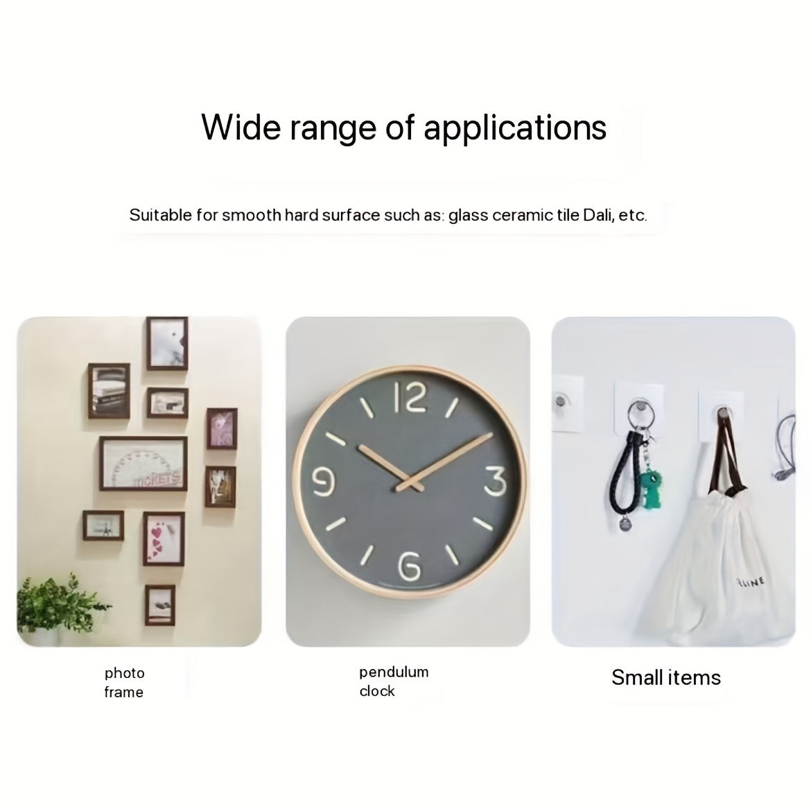 10 шт. Прочные самоклеящиеся крючки для стен для легкого подвешивания картин - моющиеся, многоразовые, без пробивания - идеально подходят для домашнего декора и организации