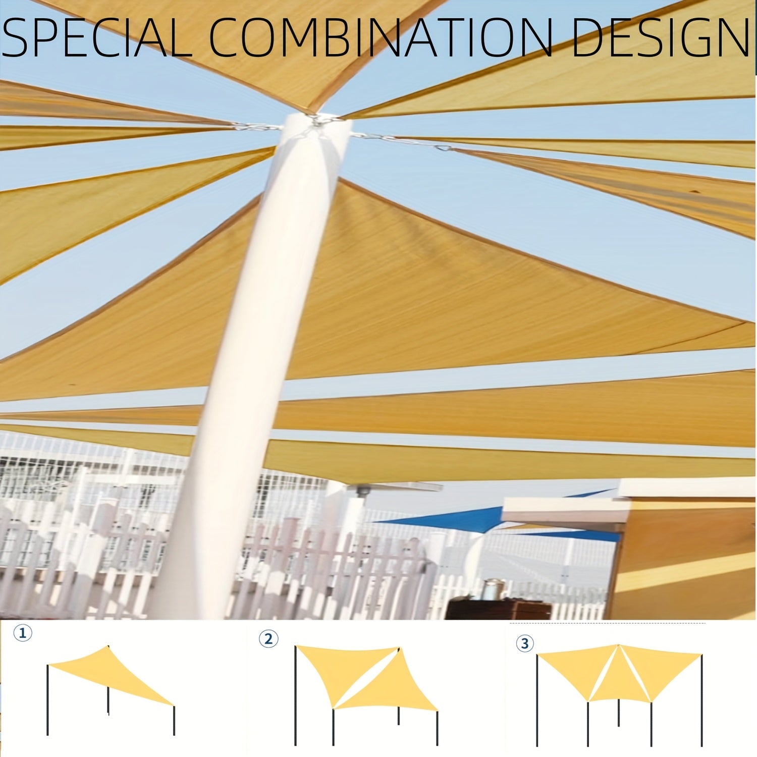 Triangle Sun Shade Sail Canopy 185 GSM HDPE Non-Waterproof Light-Blocking Garden Patio Deck