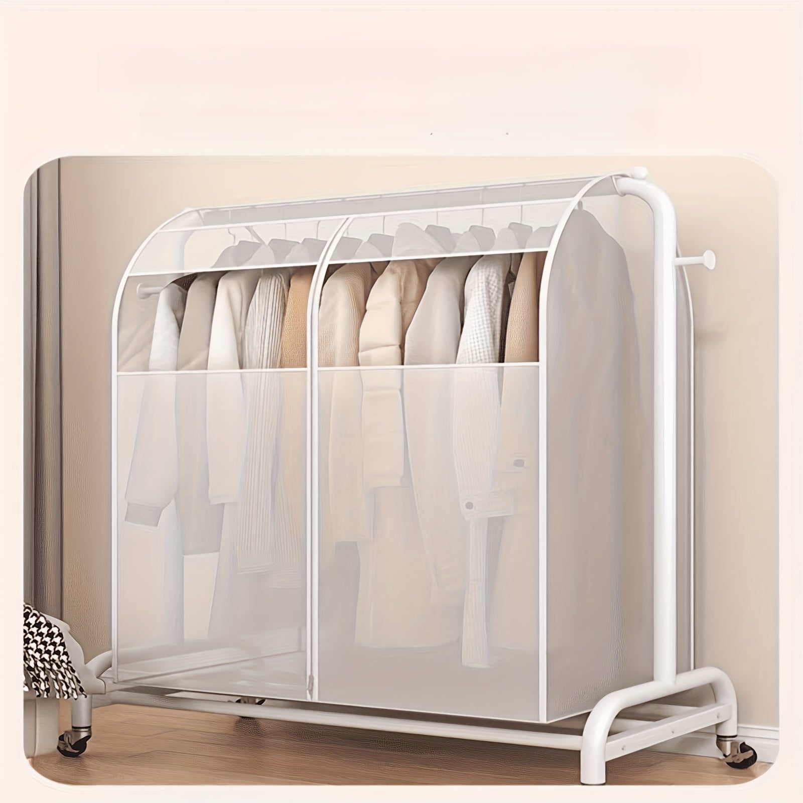 Translucent PEVA Hanging Garment Bag Dustproof Cover for Suits and Coats