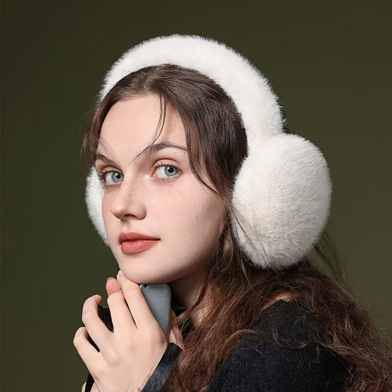 Warm Imitation Mink Ear Protectors for Riding and Commuting