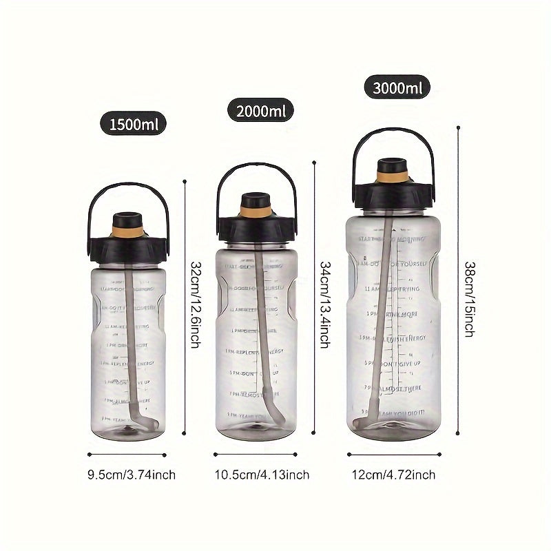 Large Capacity Portable Water Bottle with Straw for Outdoor Activities and Travel
