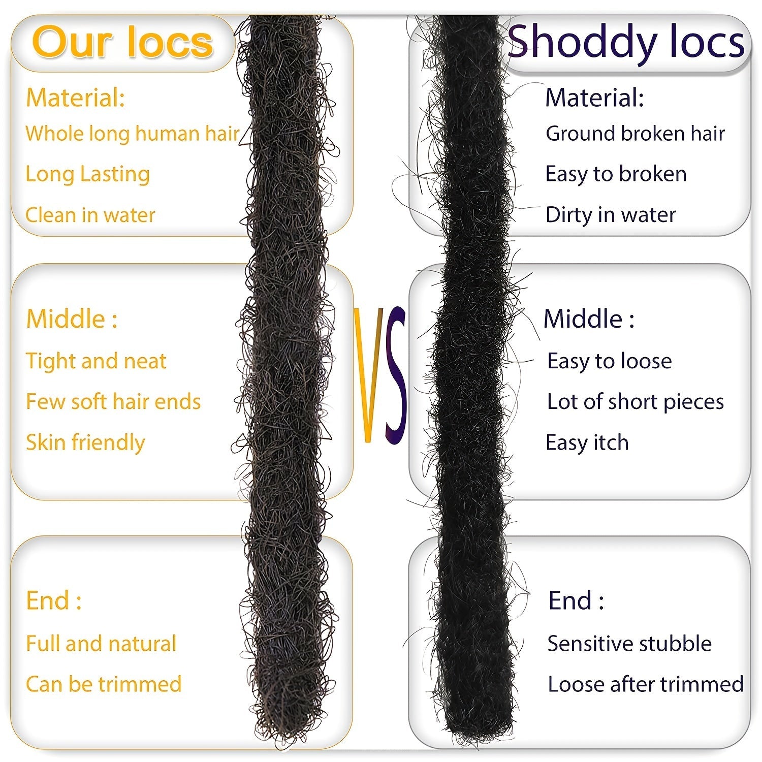 Handmade Dreadlocks Extensions 10 Strands Human Hair Dyeable Curly Twisted