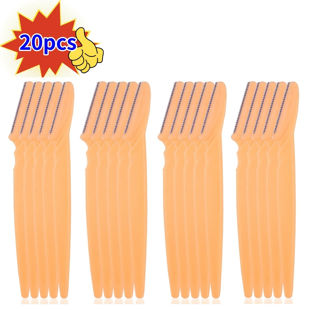 Unisex aniqlikdagi qoshlar uchun raso va sochlarni olib tashlash uchun kesish asbobi 20 dona Bej