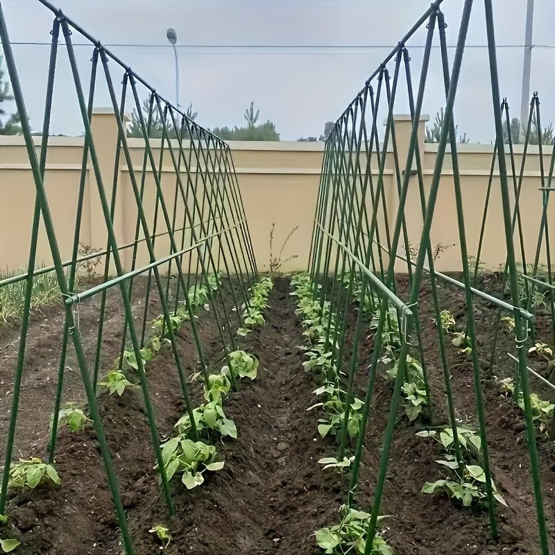 50 Pack Metal Garden Stakes 89.92cm with Accessories for Plant Support