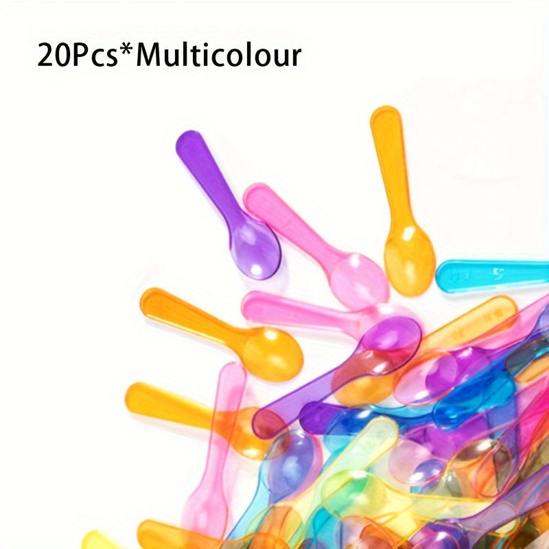 Vibrant Disposable Plastic Spoons for Yogurt Ice Cream Desserts See-Through