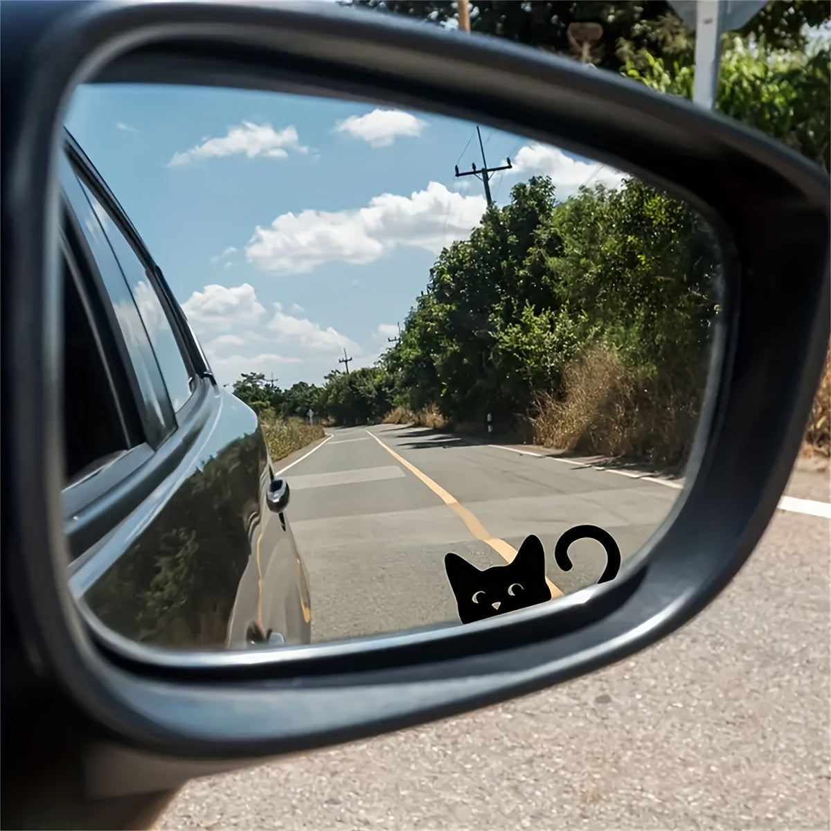 5 шт. наклеек с изображением кота из винила, глянцевых, самоклеящихся, для автомобильных зеркал и устройств