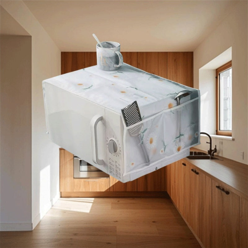 PE Material Dust-Proof Refrigerator Cover with Floral Design Fits Standard Fridges Kitchen Appliance Protection