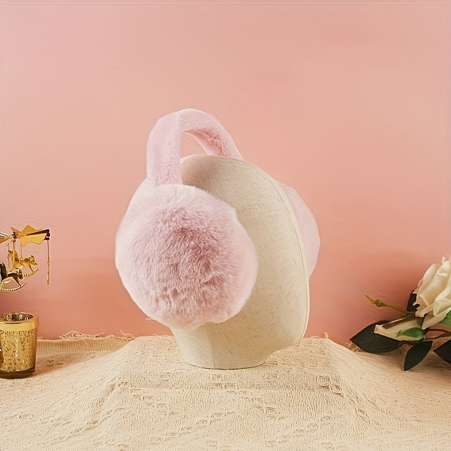 Women's Plush Earmuffs Winter Warm Comfortable Elastic Fit Polyester Fiber