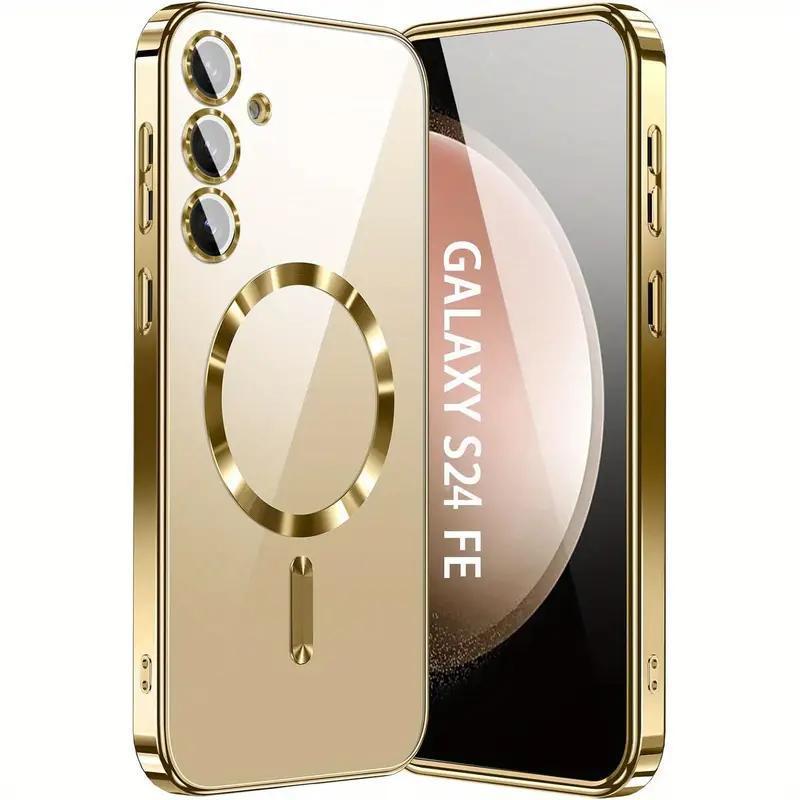 Wireless Charging Magnetic Phone Case for Samsung Galaxy with Lens Protection TPU Material