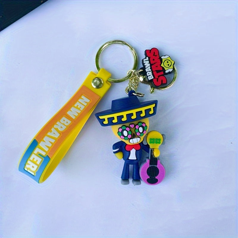 Charming Cartoon Keychain PVC Doll Red Non-Metal Cute Bag Accessory
