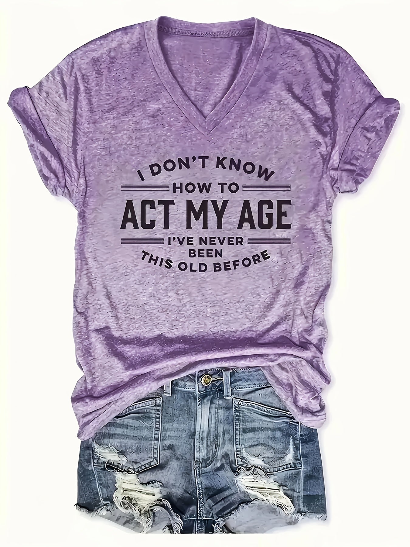 Women's Printed V-Neck T-Shirts Casual Short-Sleeve Spring Summer Pack of 3