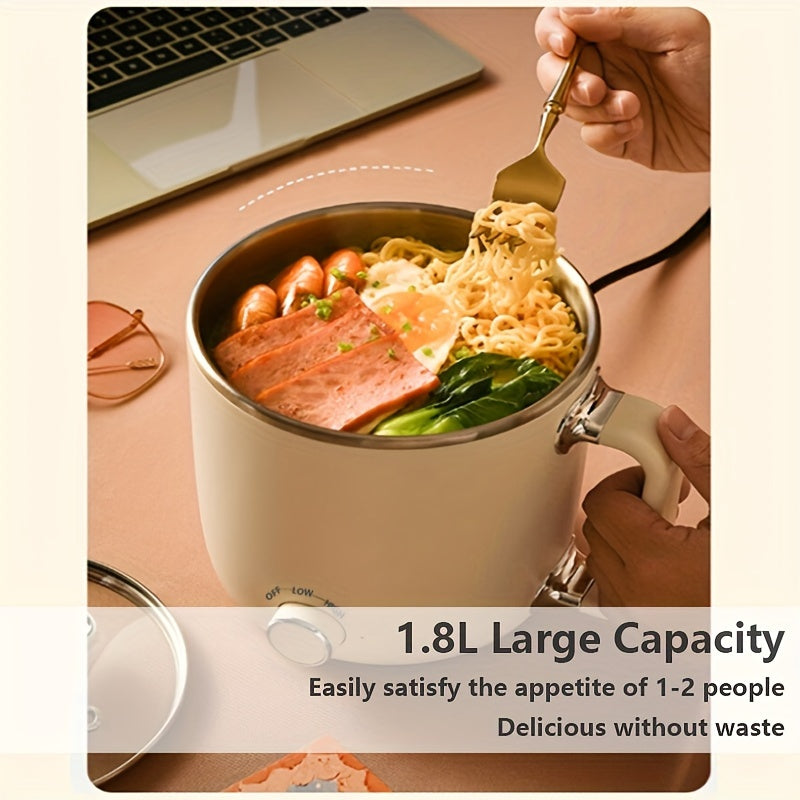 1.8L Маленький многофункциональный электрический горячий горшок для приготовления пищи и паровой обработки в общежитиях, лапша