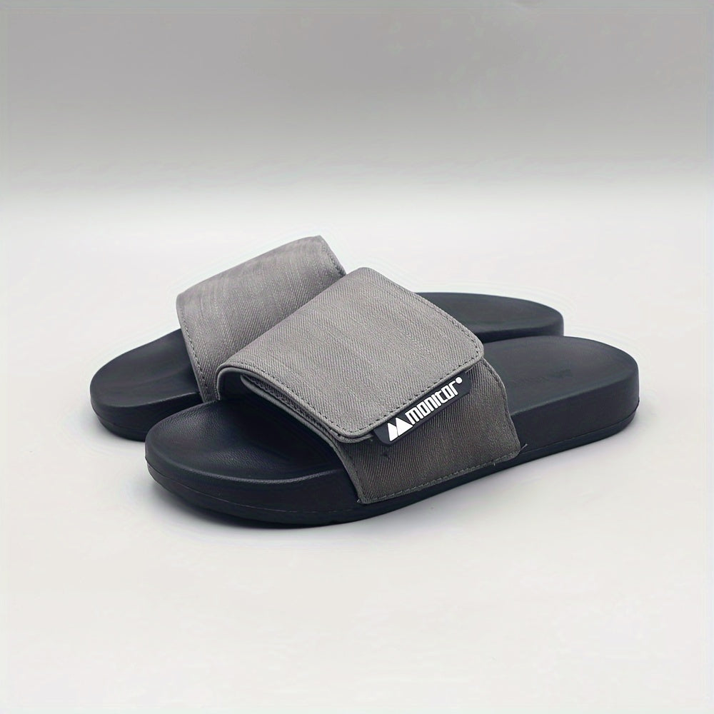 Мужские регулируемые тапочки с открытым носком однотонного цвета и нескользящей подошвой из EVA