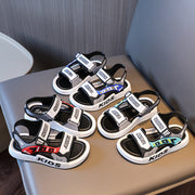 Yigitlar uchun ochiq barmoqli sandallar, sirpanmaydigan taglik, kundalik, plyaj, kichkina uchun, PVC, oson qulflash va velcro