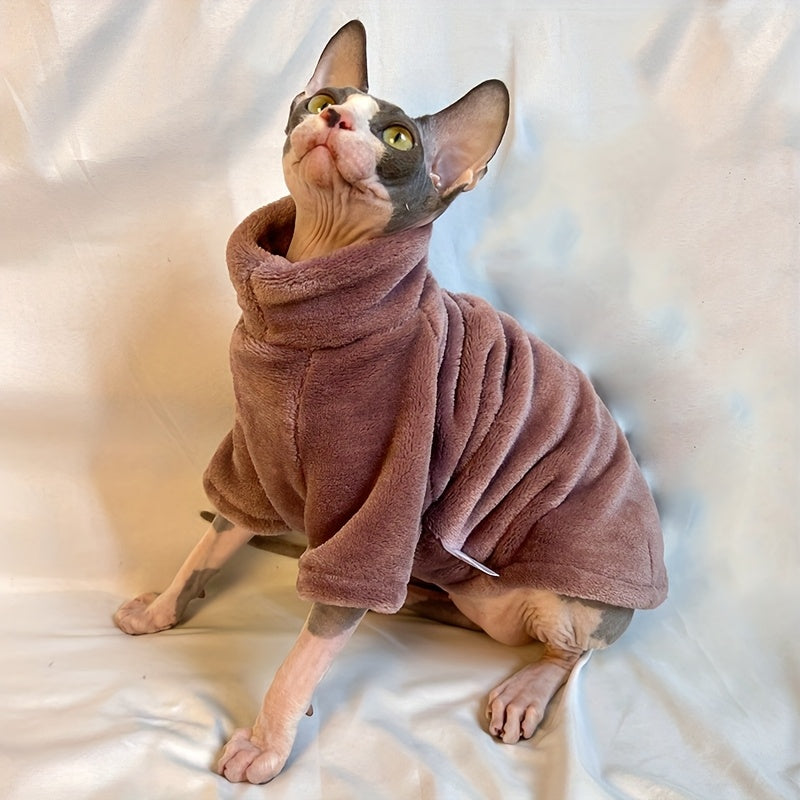 Soft Warm Sphynx Cat Turtleneck Pullover for Small and Extra Small Breeds