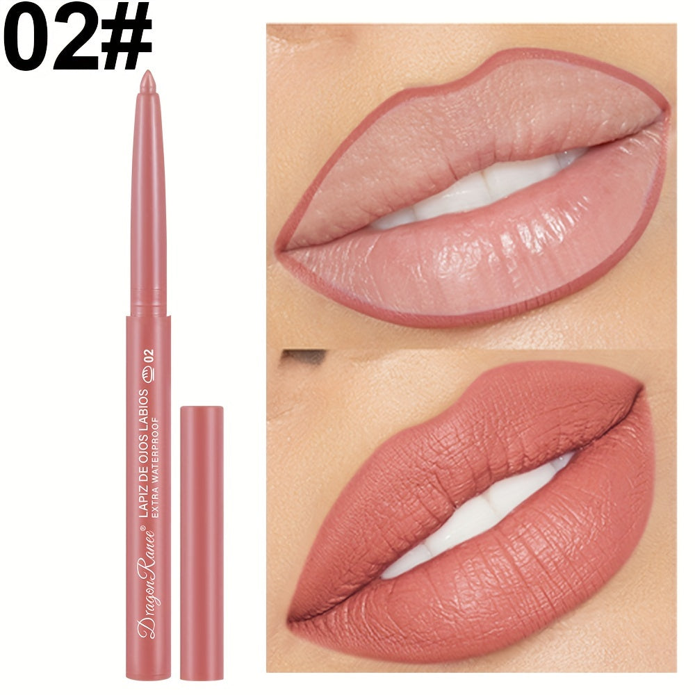 Women's Waterproof Matte Lip Liner Pencil Long-Lasting Velvet Automatic Twist