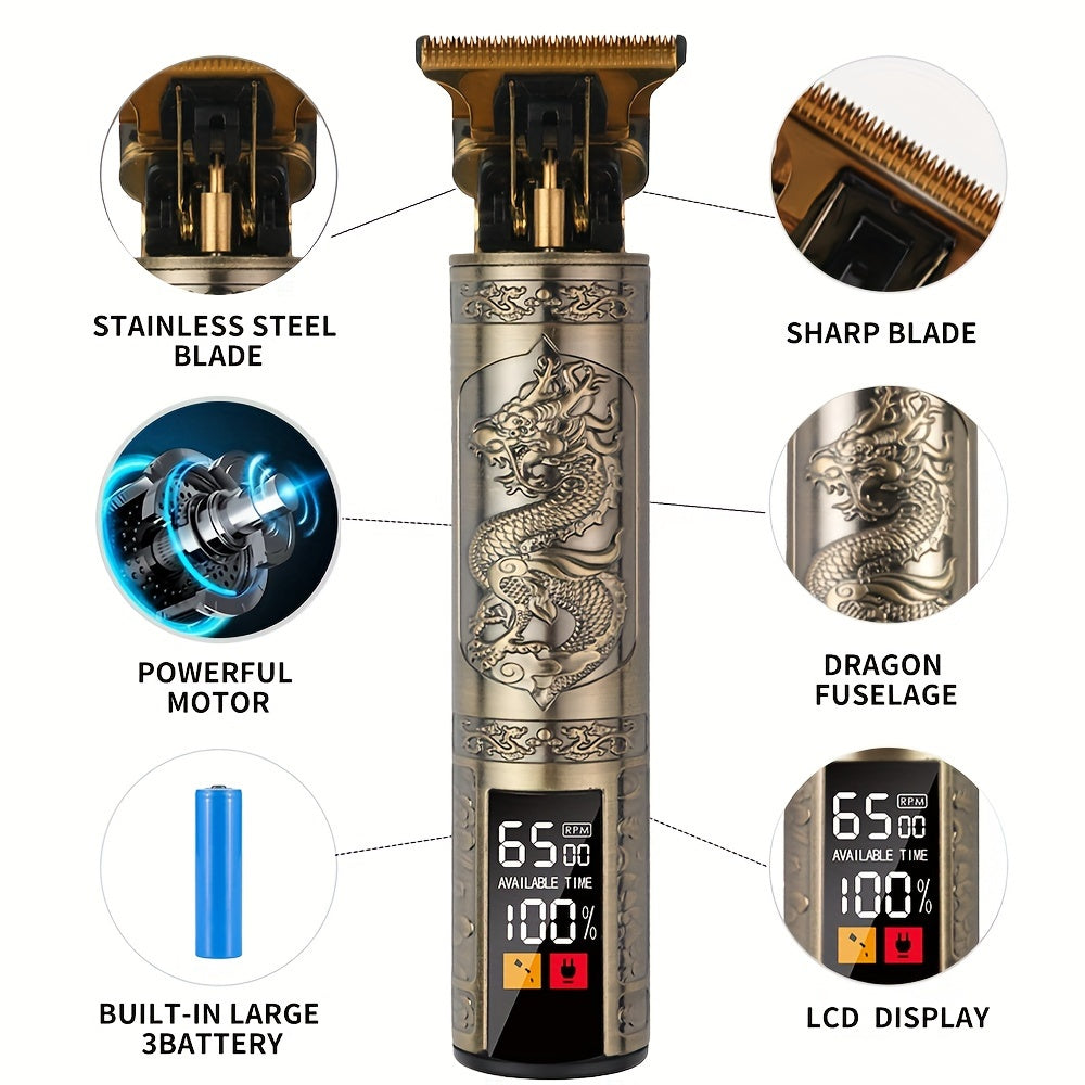 Cortapelos inalámbrico para hombres con recortadora de barba recargable y cuchilla T de espacio cero