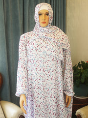 Plus Size Floral Abaya Kaftan Dress Long Sleeve Ramadan Outdoor Daywear