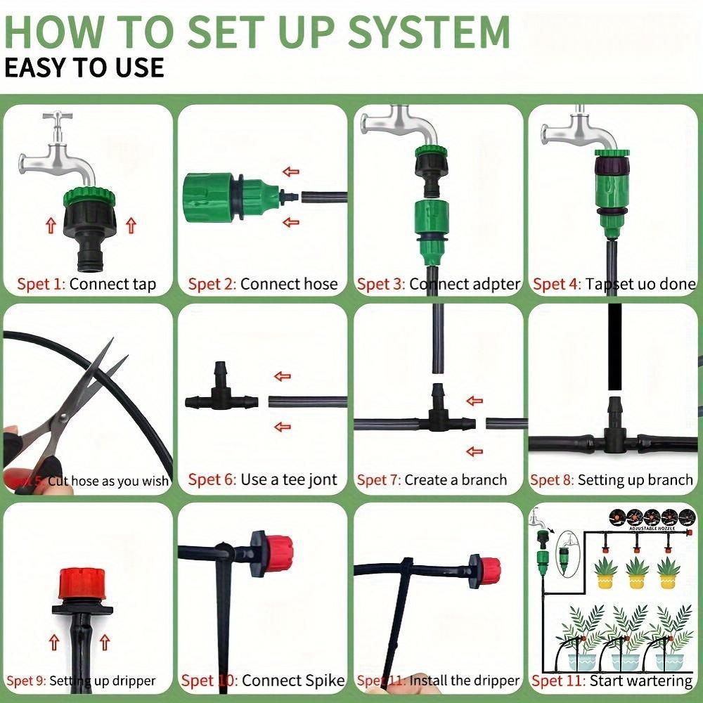 Регулируемый комплект капельного орошения для садов 5-20м, беспроводное полив газона и растений