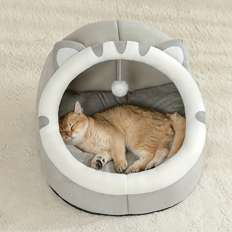 Polyester Fiber Cat Bed with Soft Cushion All-Season Small to Large Cats