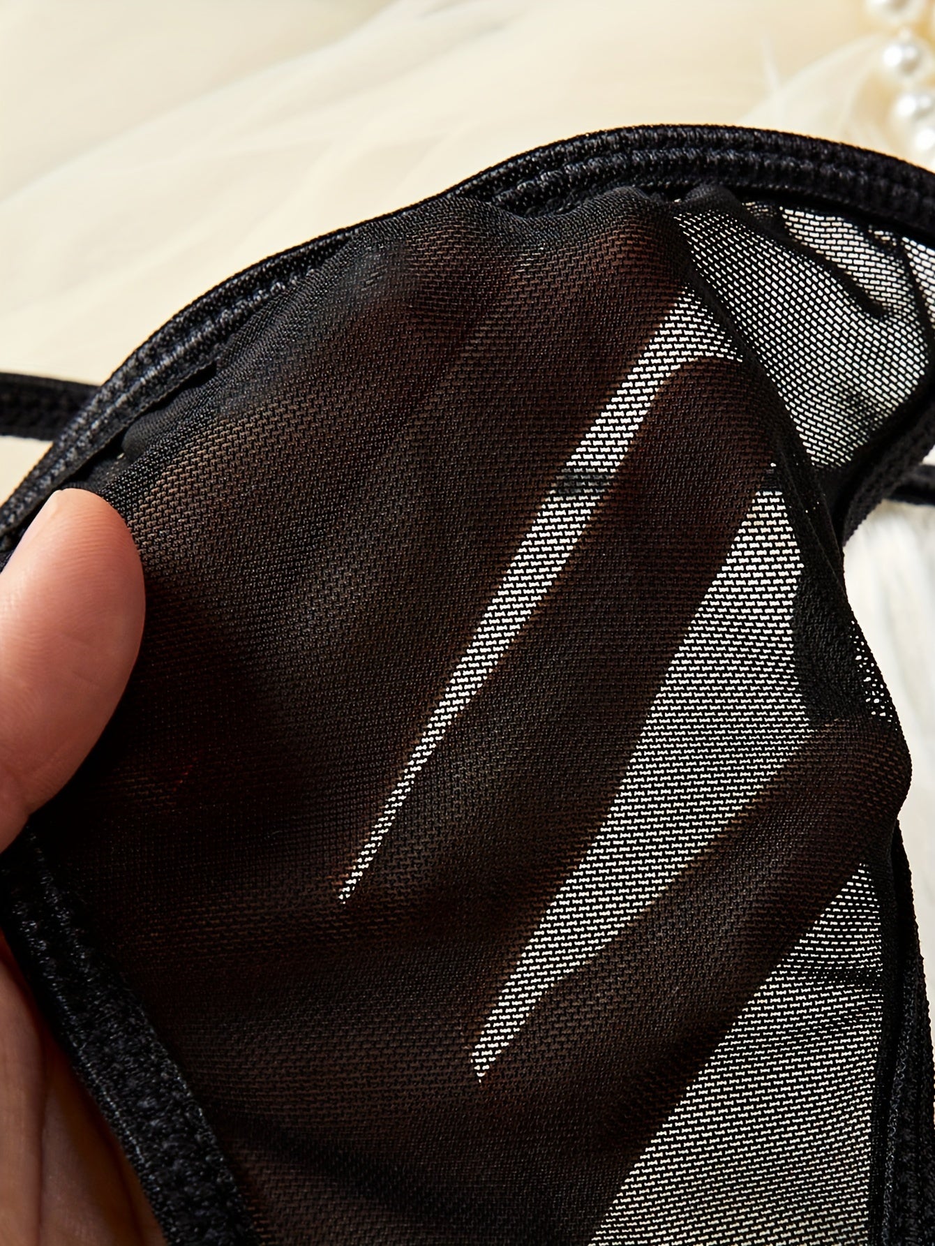 Women's Nightdress Set with Thin Shoulder Straps and Charm Design Including Thong