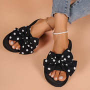 Women's Thick-Soled Floral Flip-Flops with Bow Non-Slip Beach Sandals