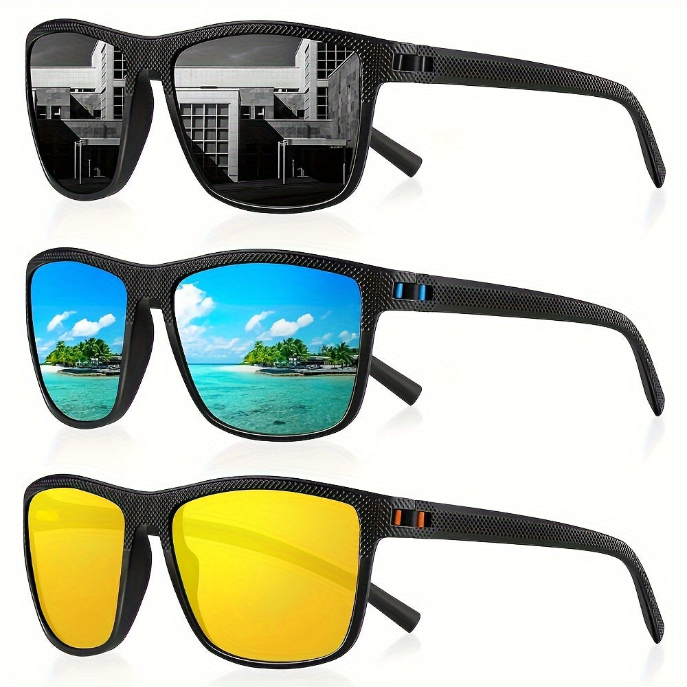 Erkaklar uchun kvadratli polarizatsiyalangan ko‘zoynaklar, engil, zamonaviy, haydash, baliq ovlash, golf uchun